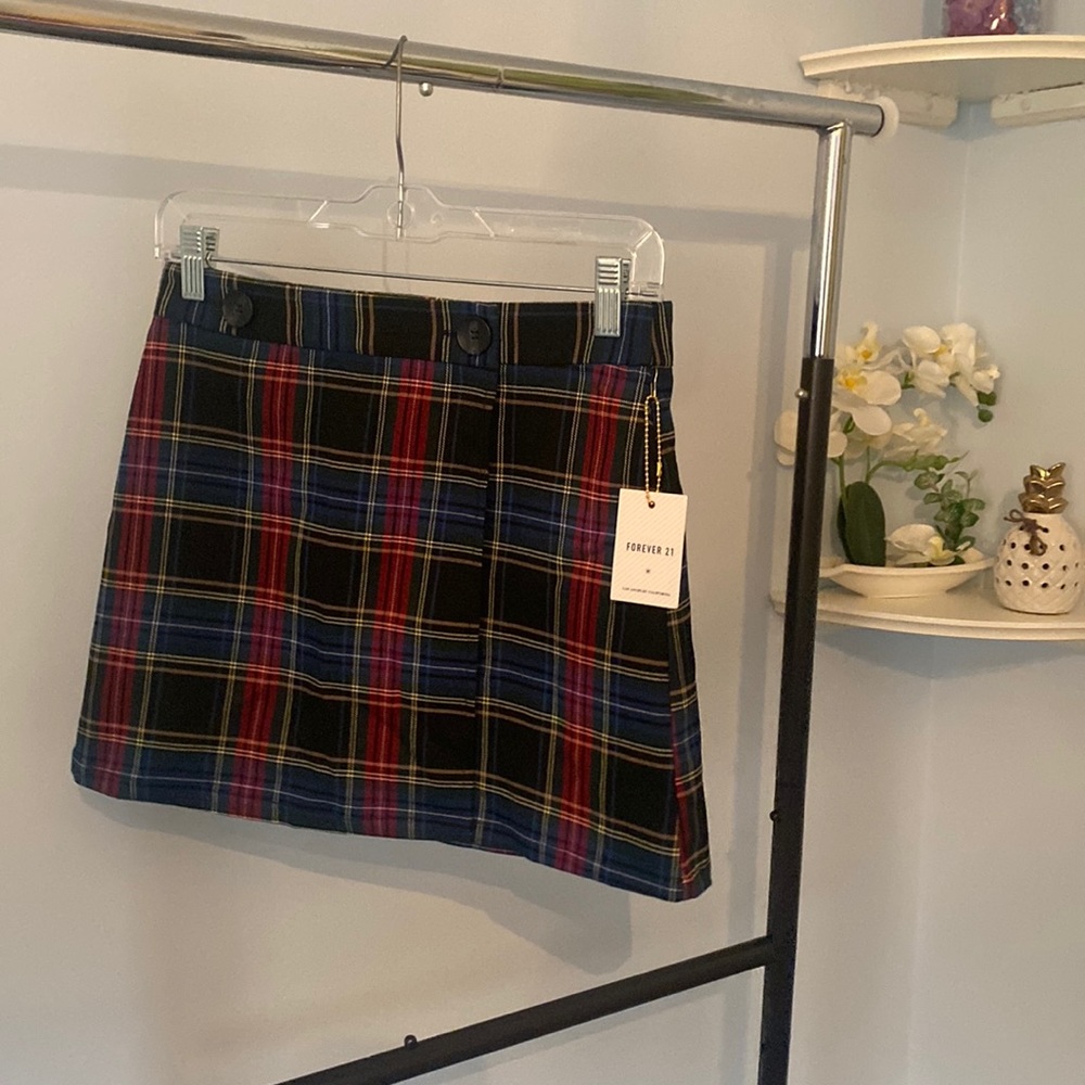 Plaid wrap skirt